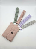 Blush Pink card wallet pouch & Scrunched keying strap